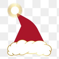 Png Red Santa hat element, transparent background