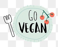 Go vegan png sticker, transparent background
