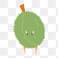 Png durian cartoon character element, transparent background