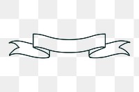 Png ribbon banner doodle element, transparent background