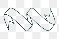 Png ribbon banner doodle element, transparent background