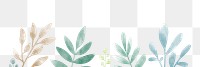 Watercolor leaf png border, transparent background