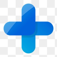 Blue cross symbol icon png, transparent background