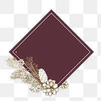 Flower geometric png badge, transparent background
