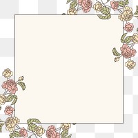 Pastel flower png badge, transparent background