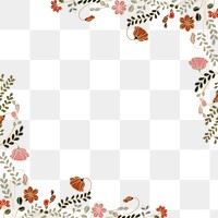 Flower png border, transparent background