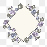 Flower png badge, transparent background