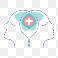 Couples therapy icon png, mental health illustration on  transparent background 