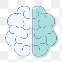 Human brain icon png,  transparent background 