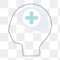 Positive thinking icon png, mental health illustration on transparent background