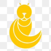 Png Yellow cat geometrical animal element, transparent background