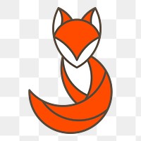 Png Cute fox geometrical animal element, transparent background
