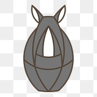 Png Cute rhino geometrical animal element, transparent background