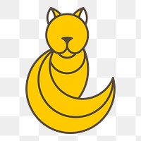 Png Yellow cat geometrical animal element, transparent background