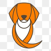 Png Cute dog geometrical animal element, transparent background