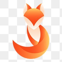 Png Fox geometrical animal design element, transparent background