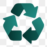 Recycle symbol icon png, environmental conservation illustration on  transparent background 