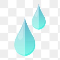 Water droplets icon png,  environmental conservation illustration on  transparent background 