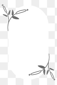 Png cute botanical frame, transparent background