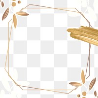 Gold leaf png frame, transparent background