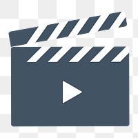 Clapperboard icon png,  transparent background 