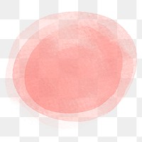 Png pink abstract paint circle element, transparent background