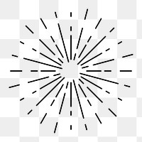 Png sunburst lines design element, transparent background