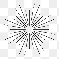 Png sunburst lines design element, transparent background