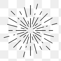 Png sunburst lines design element, transparent background