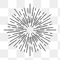 Png sunburst lines design element, transparent background