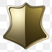 Png golden Baroque shield element, transparent background