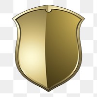 Png golden Baroque shield element, transparent background