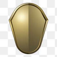 Png golden Baroque shield element, transparent background