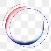 Png Colorful halftone abstract circle element, transparent background