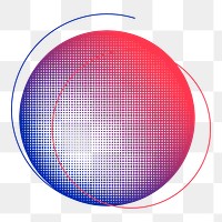 Png Colorful halftone abstract circle element, transparent background