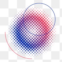 Png Colorful halftone abstract circle element, transparent background