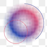 Png Colorful halftone abstract circle element, transparent background