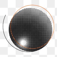 Png halftone abstract circle element, transparent background