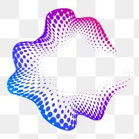 Png Colorful halftone abstract shape element, transparent background