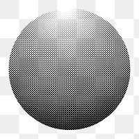 Png black round halftone gradient element, transparent background