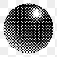 Png black round halftone gradient element, transparent background