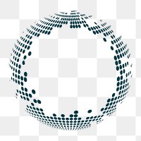 Png Halftone abstract circle element, transparent background