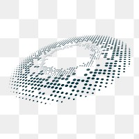 Png Halftone abstract circle element, transparent background