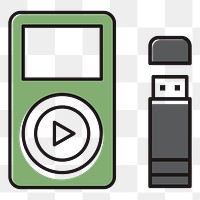 Digital music player png illustration, transparent background