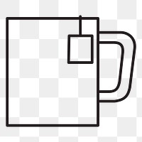 Tea mug png illustration, transparent background