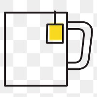 Tea mug png illustration, transparent background