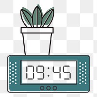 Digital clock png illustration, transparent background