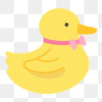 Png Yellow baby duck toy element, transparent background