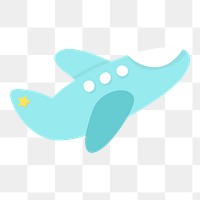 Png Blue baby plane toy element, transparent background