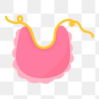 Png Cute pink baby bib element, transparent background